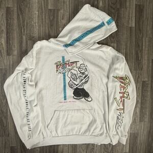 Popeye Beast Mode Hoodie Stay Humble Savage Vibes Graphic White Streetwear
